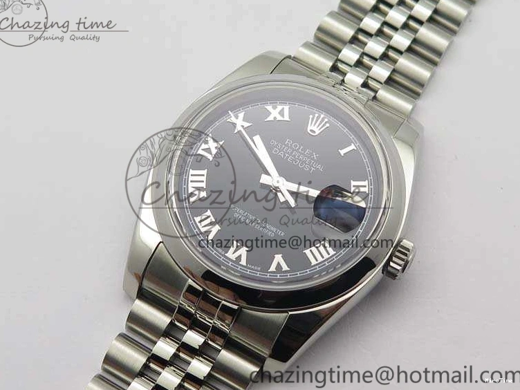 MiroTime 0223 DateJust 36mm SS 116200 ARF 1:1 Best Edition Black Roman Dial On 904L SS Jubilee Bracelet SA FlexibleFit 3519